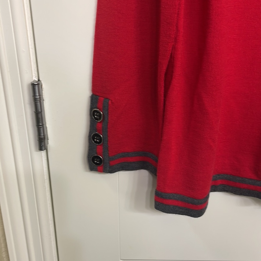Trina Turk red black cardigan sweater size Medium - Picture 4 of 7